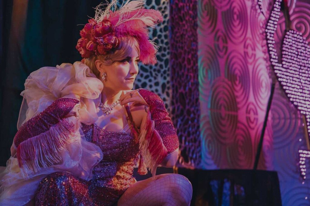 Silver Kitsune performing with The Flamingo Revue at Visulite Theatre