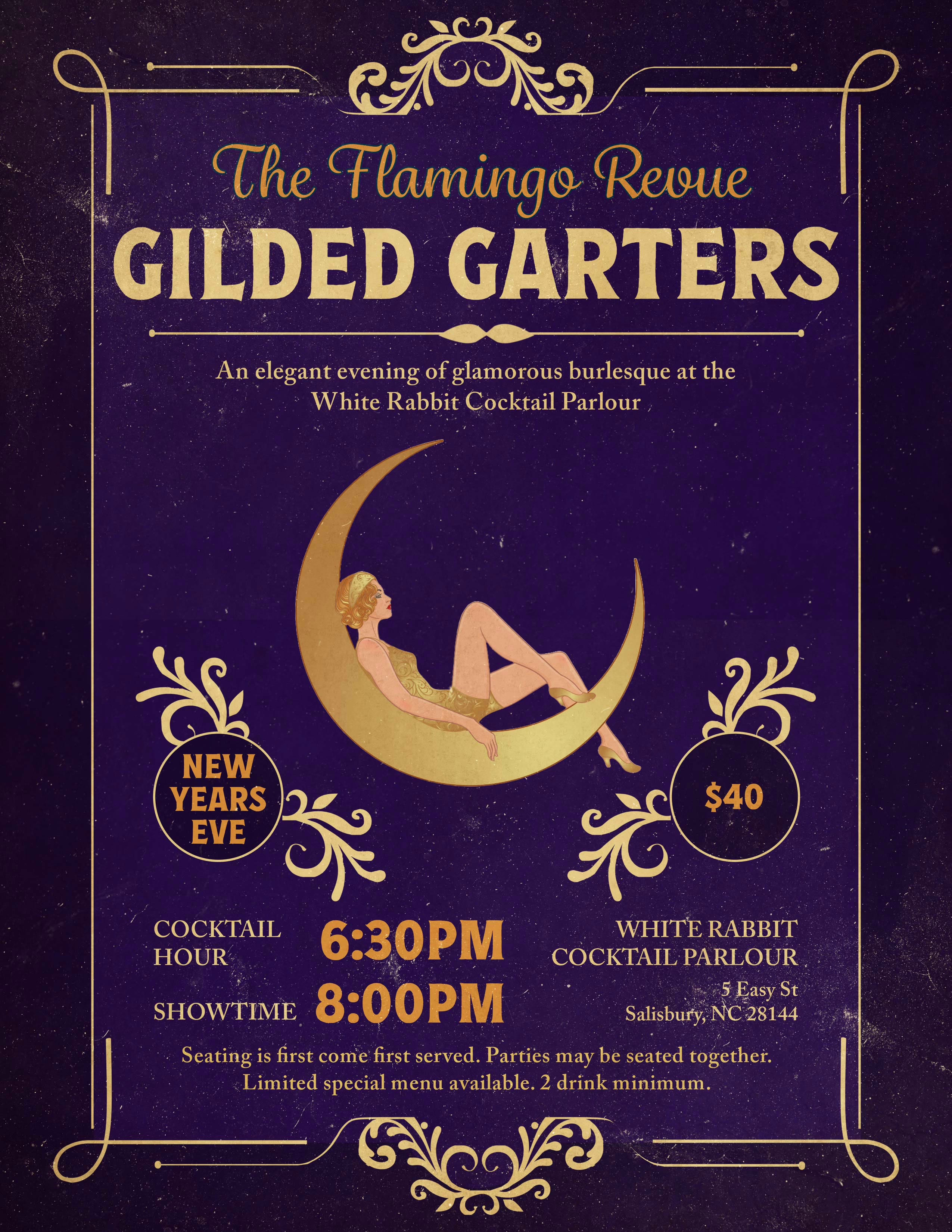 The Flamingo Revue Presents: Gilded Garters at The White Rabbit Cocktail Parlour on NYE December 31 2025